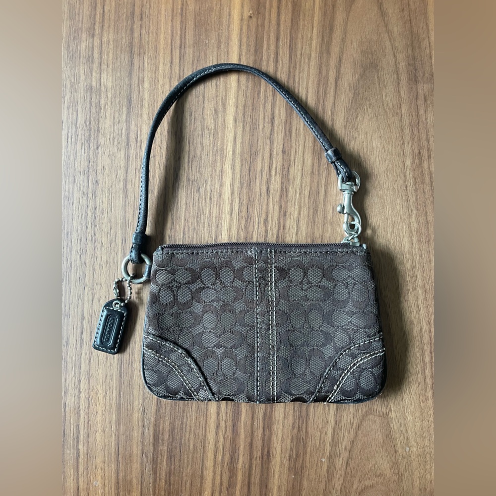 Coach Brown Wristlet